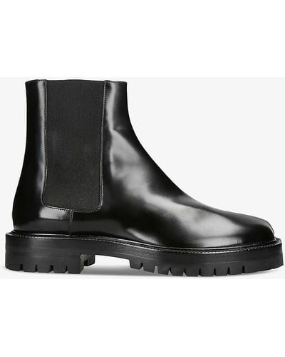 Maison Margiela Tabi Split-toe Leather Chelsea Boots - Black
