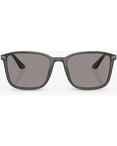 Giorgio Armani Ar8197 Square-frame Acetate Sunglasses - Grey