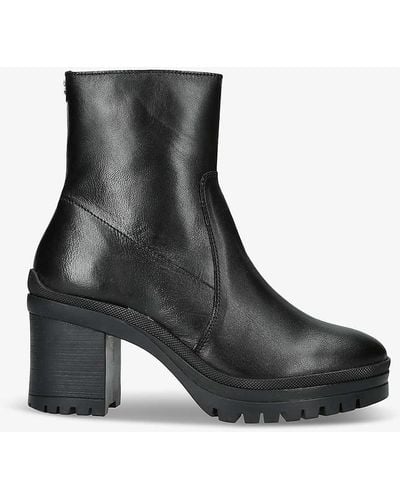 Carvela Kurt Geiger Secure Chunky-sole Heeled Leather Ankle Boots - Black
