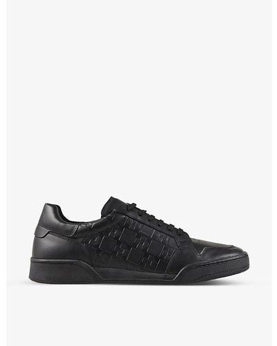 Sandro Logo-embossed Leather Low-top Sneakers - Black