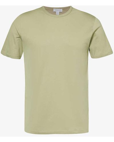 Sunspel Crew-neck Relaxed-fit Cotton-jersey T-shirt - Green