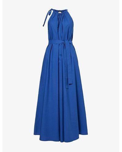 Weekend by Maxmara Vy Fidato Sleeveless Cotton Midi Dress - Blue
