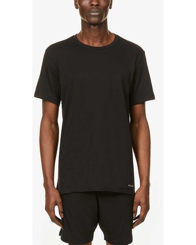 Calvin Klein Pack Of Three Cotton-jersey T-shirts - Black