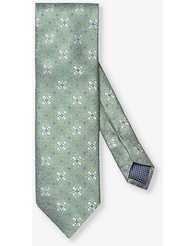 Eton Patterned Silk Tie - Green