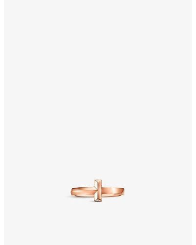 Tiffany & Co. Tiffany T T1 Narrow 18ct Rose-gold Ring - White