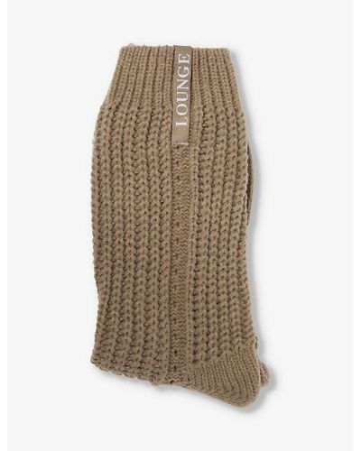 Lounge Underwear Snooze Rib-knit Stretch-woven Ankle Socks - Natural