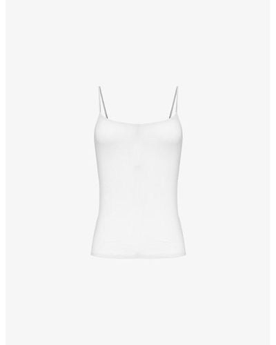 Hanro Slim-fit Sleeveless Stretch-woven Top - White