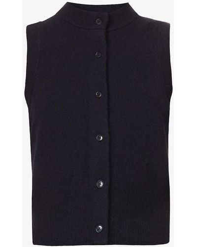 Extreme Cashmere Corset Slim-fit Cashmere-blend Cardigan - Blue