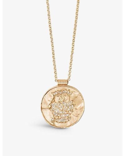 Maje Gemini Brass Coin Necklace - Multicolour