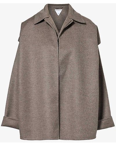 Bottega Veneta Single-breasted Notched-lapel Regular-fit Wool And Cashmere-blend Coat - Grey