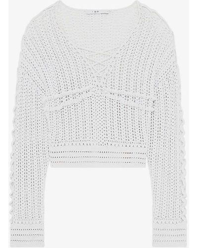 IRO Kettie Crochet Knitted Jumper - White