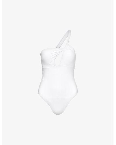 Max Mara Corine Halterneck Swimsuit X - White