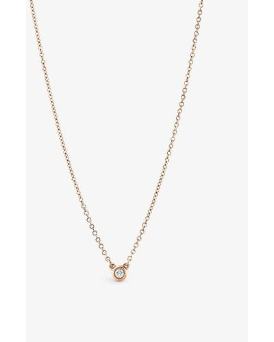 Tiffany & Co. Diamonds By The Yard 18ct Rose-gold And 0.07ct Brilliant-cut Diamond Pendant Necklace - White
