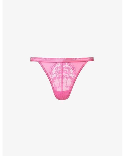 Lounge Underwear Blossom High-rise Stretch-lace Thong X - Pink
