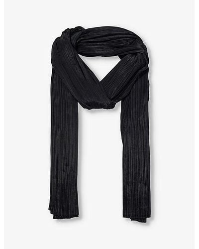 Pleats Please Issey Miyake Basic Pleated Knitted Scarf - Black