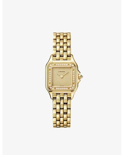 Cartier Unisex Crwjpn0057 Panthère De Small 18ct Yellow-gold And 0.26ct Brilliant-cut Diamond Quartz Watch - Metallic