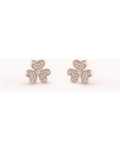 Van Cleef & Arpels Frivole 18ct Rose-gold And 0.42ct Diamond Earrings - Natural