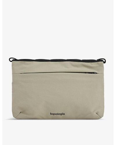 Topologie Wares Flat Brand-print Nylon Pouch Bag - Natural