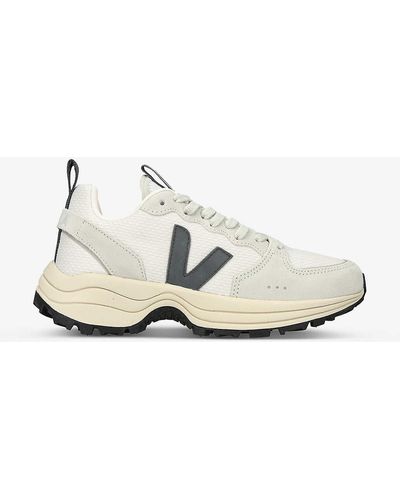 Veja Venturi V-logo Suede And Leather Alveomesh Trainers - White