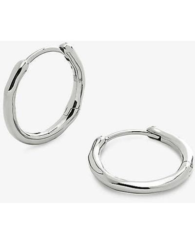 Monica Vinader Siren Muse Small 925 Sterling-silver Hoop Earrings - White