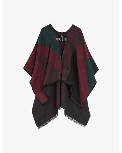 Ted Baker Suffia Buckle-fastened Knitted Poncho - Red