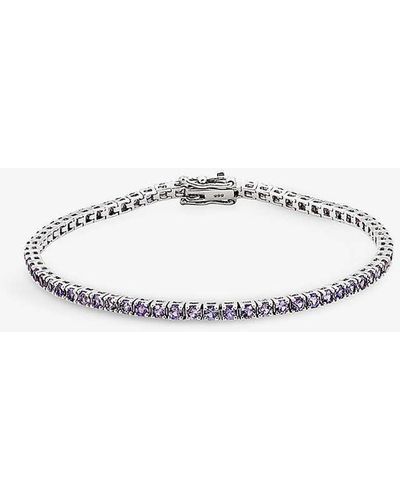 Roxanne First Original Tennis 14ct White-gold And 3.90ct Lilac Sapphire Bracelet