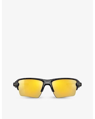 Oakley Oo9188 Flak 2.0 Xl Rectangle-frame Acetate Sunglasses - Yellow