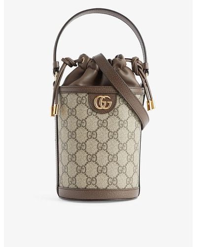 Gucci Ophidia gg Supreme Canvas Bucket Bag - Natural
