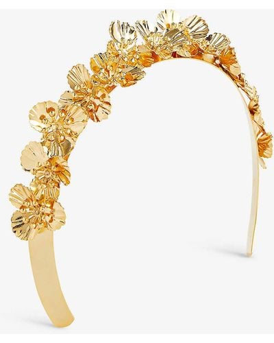 Lelet Poppies 14ct Yellow -plated Stainless-steel Headband - White