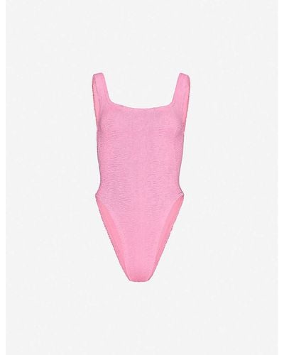 Hunza G Classic Seersucker-weave Swimsuit - Pink
