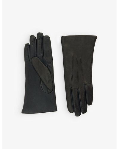 Dents Maisie Cashmere-lined Leather Gloves - Black