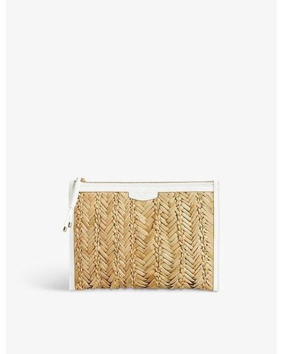 Ted Baker Ivelin Basket-weave Seagrass Clutch Bag - Natural