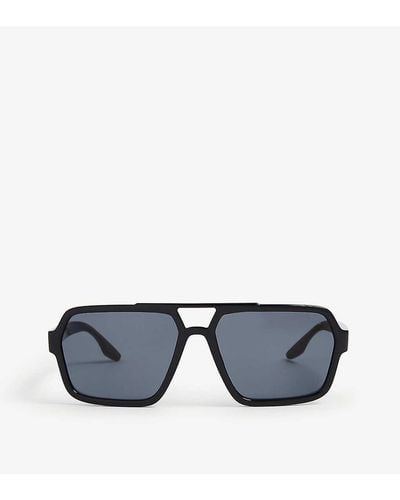 Prada Linea Rossa Ps01xs Square-frame Acetate Sunglasses - Black