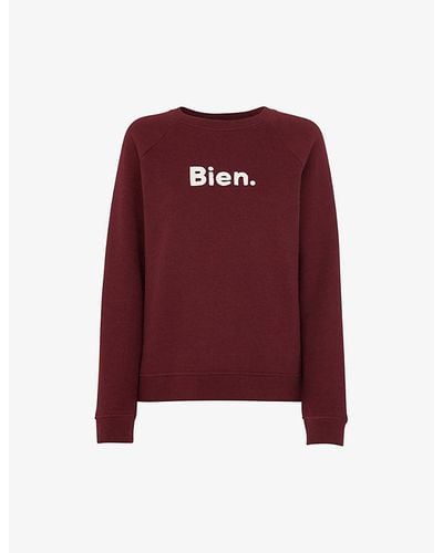 Whistles Bien Relaxed-fit Cotton Sweatshirt - Red