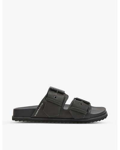 AllSaints Sian Double-strap Leather Sandals - Black
