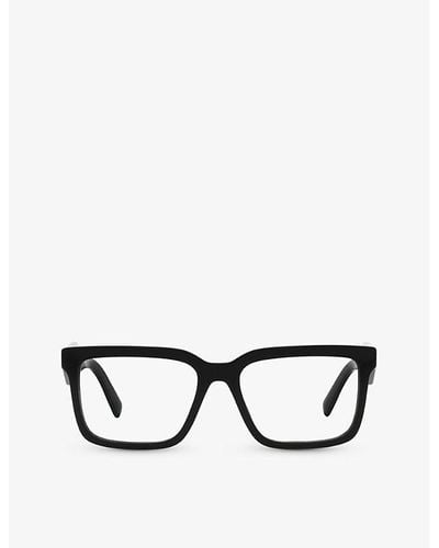 Prada Pr 10yv Rectangle-frame Acetate Eyeglasses - Black