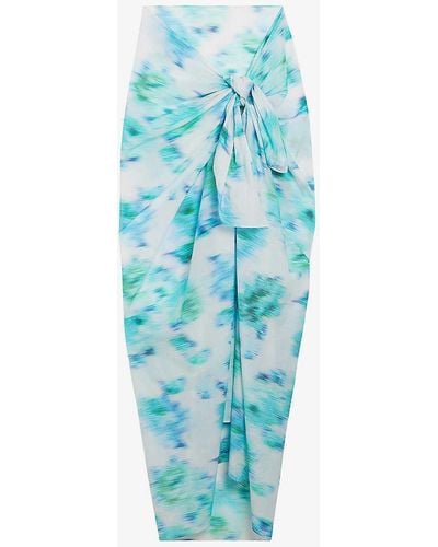 Ted Baker Timera Graphic-print Cotton Sarong - Blue