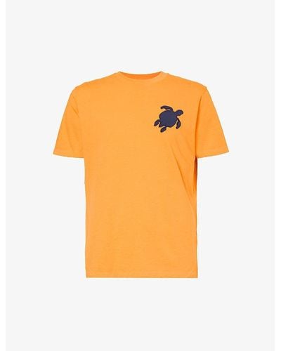 Vilebrequin Portisol Brand-embroidered Cotton-jersey T-shirt Xx - Orange