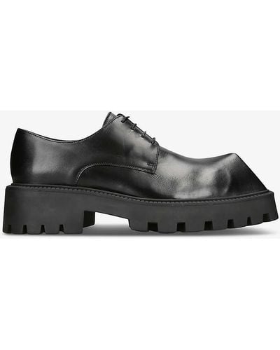 Balenciaga Rhino Chunky-sole Leather Derby Shoes - Black