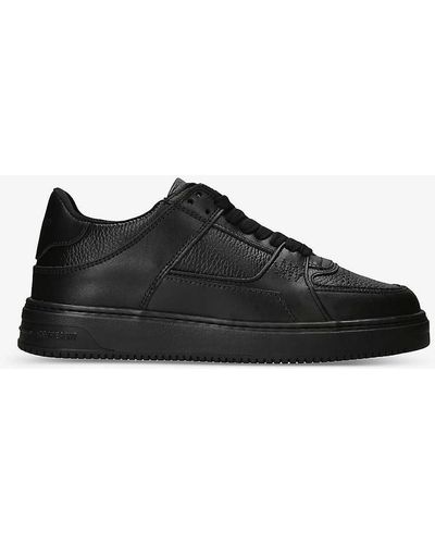 Represent Apex Panelled Grained-leather Low-top Trainers - Black
