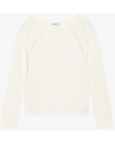 Claudie Pierlot Open-knit Cotton-blend Jumper - White