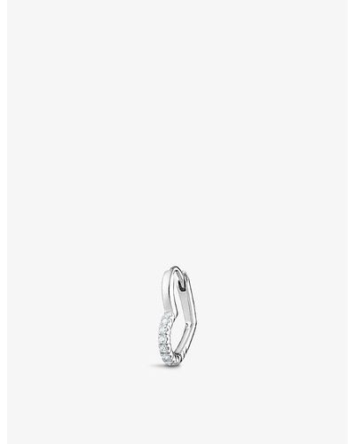 Thomas Sabo Heart Sterling-silver And Cubic Zirconia Hoop Earring - White