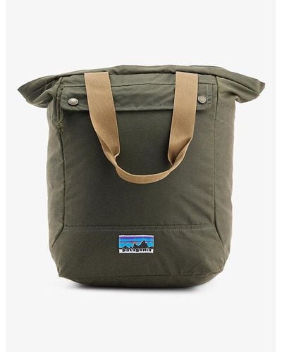 Patagonia Brand-patch Waxed-canvas Tote Bag - Green
