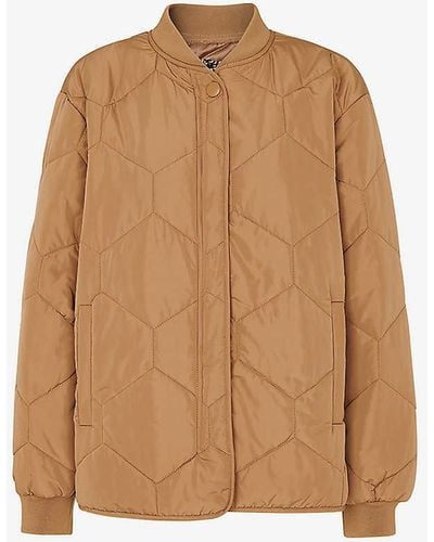 Whistles Ida Diamond-quilted Recycled-polyester Coat X - Natural