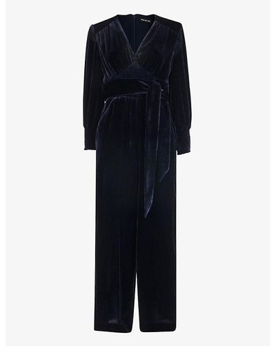 Whistles Puff-sleeve Woven Jumpsuit - Blue