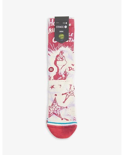 Stance Every Who Grinch-print Stretch Cotton-blend Socks - Red