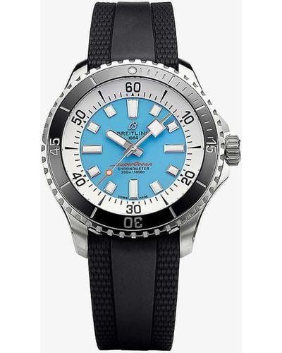 Breitling A173763a1c1s1 Superocean Stainless-steel And Ceramic Automatic Watch - Blue