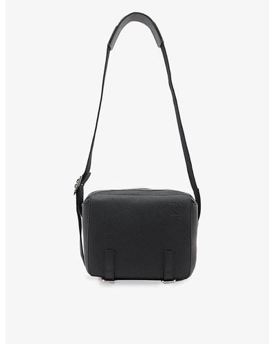Loewe Military Extra-small Leather Cross-body Bag - Black