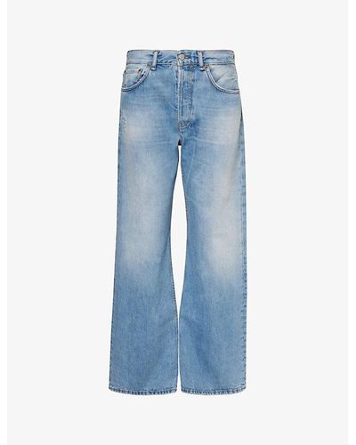 Acne Studios 2021f Faded-wash Loose-fit Straight-leg Jeans - Blue