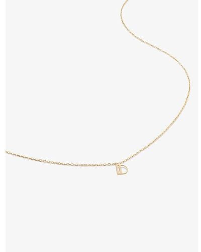 Monica Vinader Small Letter D 14ct Yellow-gold Pendant Necklace - White